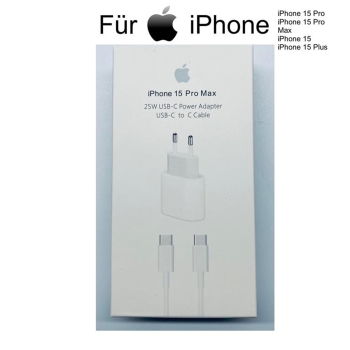 Apple iPhone 15 Pro Max 25W USB-C Power Adapter inkl. 60W USB‑C Ladekabel (1 m) Ersatzteil